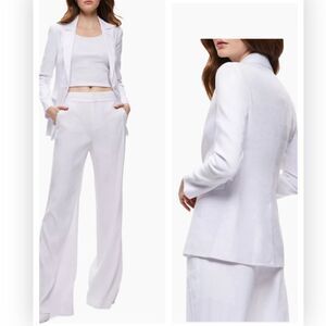 Alice + Olivia Macey Single-Breasted Linen-Blend Blazer $ 495.00 size 0 NWT